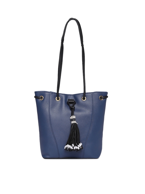 Global Desi Navy Blue Tassel Detail Shoulder Bag