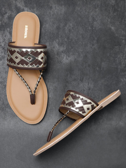 Anouk Women Brown & Gold Colourblocked Open Toe Flats
Anouk Women Brown & Gold Colourblocked Open Toe Flats