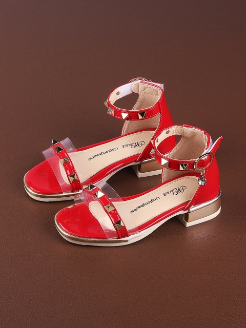 Walktrendy Girls Red Embellished Heels