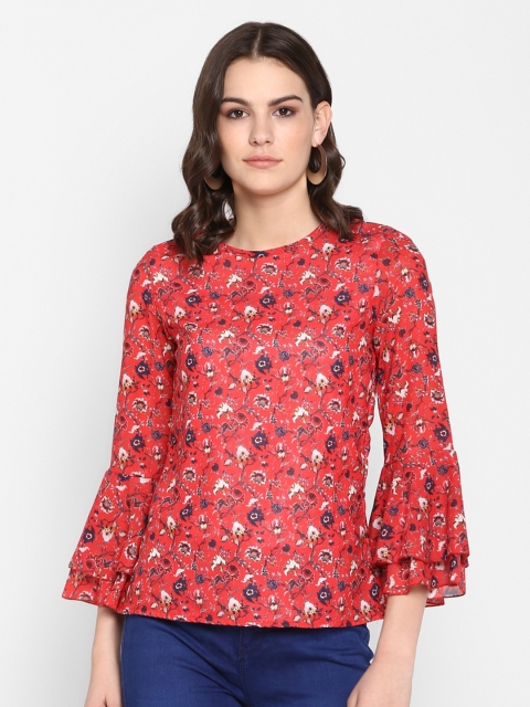 Lady Stark Women Red Printed A-Line Top