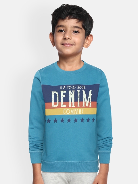 U.S. Polo Assn. Kids Boys Teal Blue Pure Cotton Striped Sweatshirt with Printed Detail
U.S. Polo Assn. Kids Boys Teal Blue Pure Cotton Striped Sweatshirt with Printed Detail