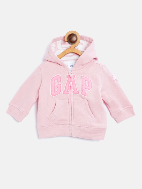 GAP Girls Print Logo Hoodie Sweatshirt, Pink