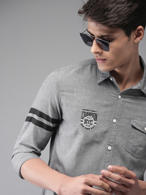 Moda Rapido Men Grey Slim Fit Solid Casual Shirt
Moda Rapido Men Grey Slim Fit Solid Casual Shirt