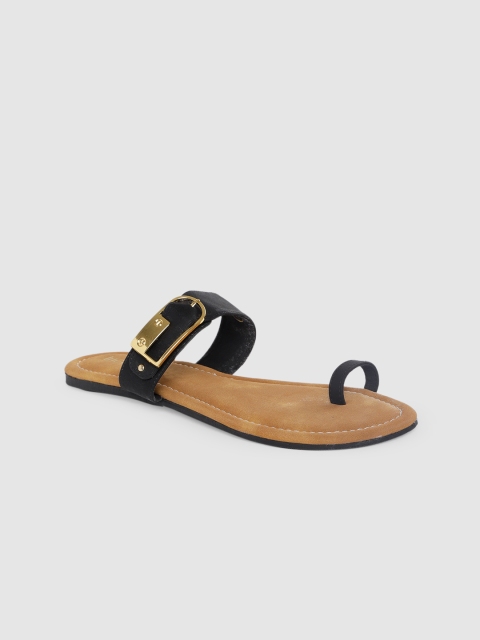 Inc 5 Women Black Solid One Toe Flats