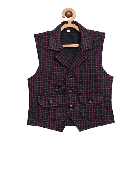 Kidling Boys Purple & Black Checked Woven Waistcoat
Kidling Boys Purple & Black Checked Woven Waistcoat