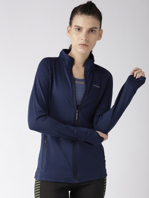 Alcis Women Navy Blue Solid Running Jacket