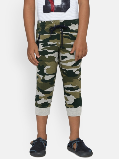 612 league Boys Green & Grey Printed Track Pants