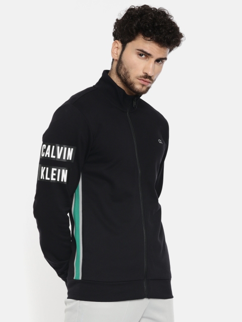 Calvin Klein Jeans Men Black Open Front Solid Jacket