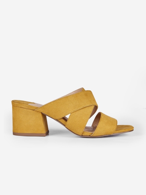 DOROTHY PERKINS Women Mustard Yellow Solid Heels