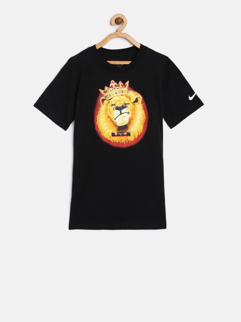 Nike Boys Black DRY TEE Printed T-shirt
