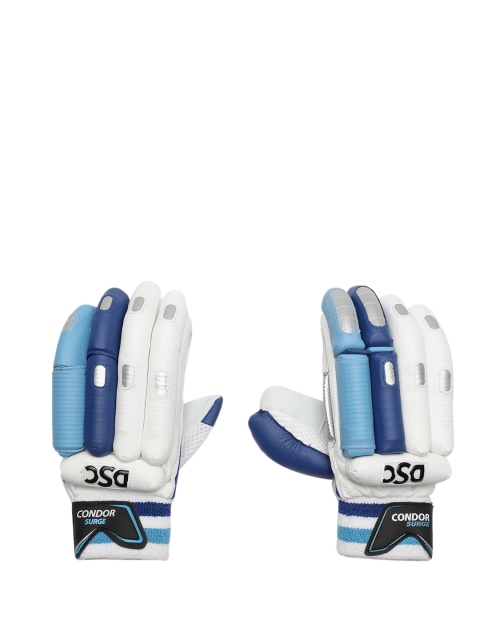 DSC Unisex White & Blue Condor Surge Cricket Batting Gloves
