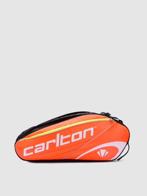 CARLTON Unisex Orange & Black Printed Airblade 2-Comp Racket Bag
