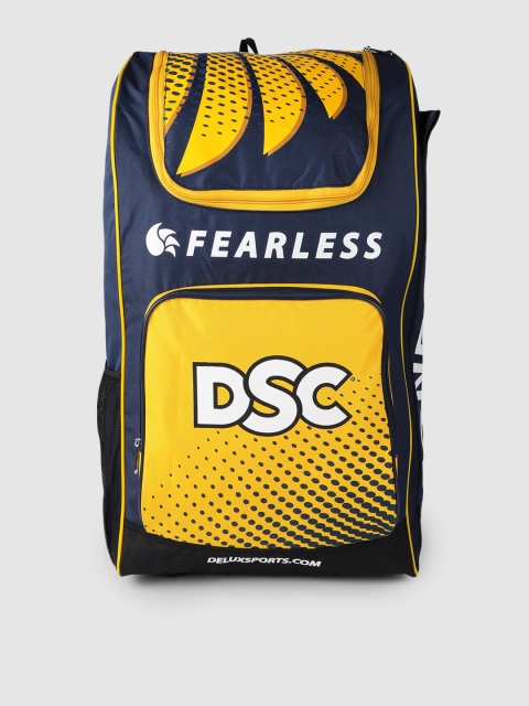 DSC Yellow & Navy Blue Printed Condor Motion Cricket Kit Bag