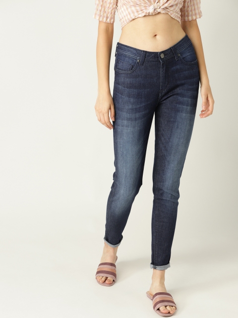 United Colors of Benetton Women Navy Blue Skinny Fit Mid-Rise Clean Look Stretchable Jeans