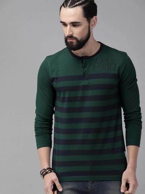 The Roadster Lifestyle Co Men Teal Green Navy Blue Striped Henley Neck Pure Cotton T-shirt
The Roadster Lifestyle Co Men Teal Green Navy Blue Striped Henley Neck Pure Cotton T-shirt