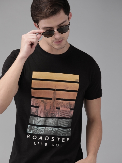 The Roadster Lifestyle Co Men Black Yellow Graphic Printed Round Neck Pure Cotton T-shirt
The Roadster Lifestyle Co Men Black Yellow Graphic Printed Round Neck Pure Cotton T-shirt