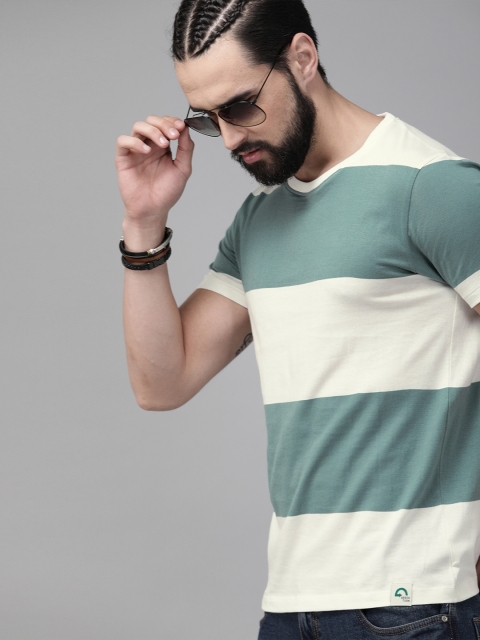 The Roadster Lifestyle Co Men White Sea Green Striped Round Neck Organic Cotton Greenturn Pure Cotton T-shirt
The Roadster Lifestyle Co Men White Sea Green Striped Round Neck Organic Cotton Greenturn Pure Cotton T-shirt