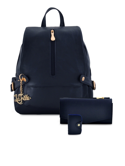 LaFille Women Blue Pack of 3 Solid Handbags