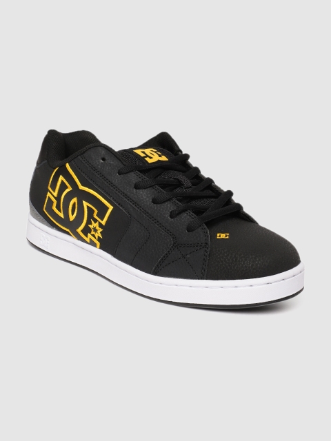 DC Men Black Leather Sneakers
