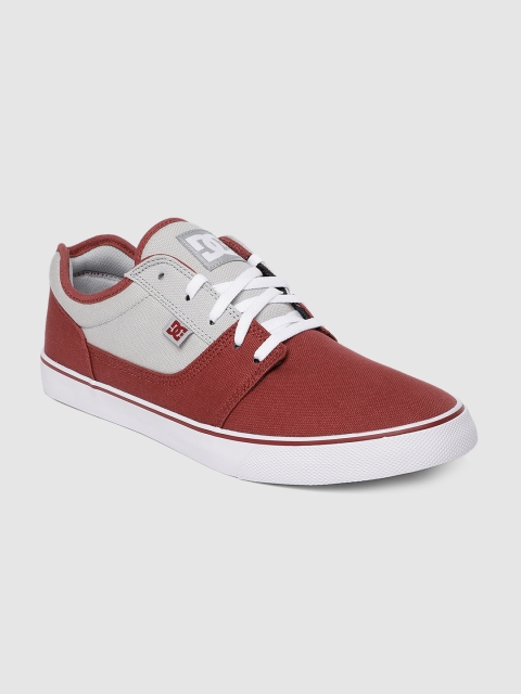 DC Men Red & Grey Colourblocked Sneakers