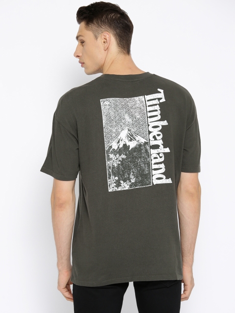 Timberland Men Charcoal Grey AF Seasonal Oversized Back Graphic Print T-shirt