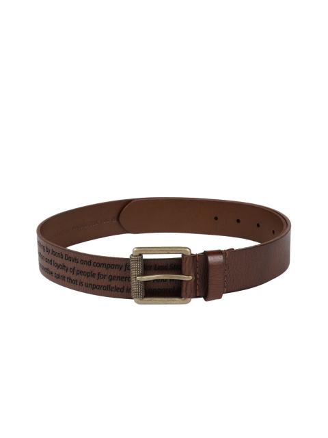 Levis Men Brown Printed Leather Belt