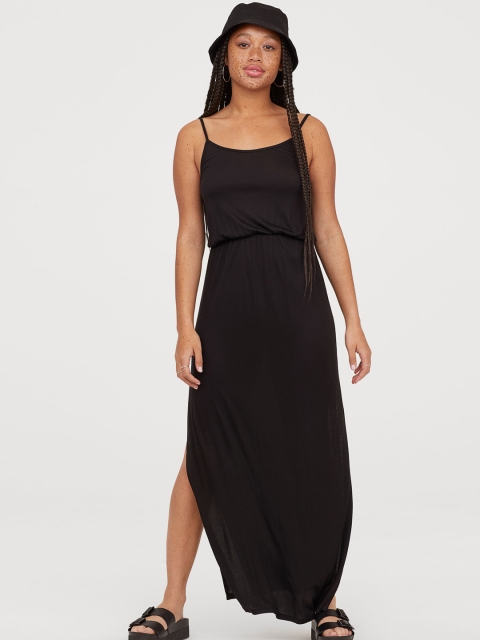 H&M Women Black Solid Maxi Dress