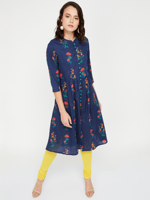 Melange by Lifestyle Women Navy Blue Printed A-Line Kurta
Melange by Lifestyle Women Navy Blue Printed A-Line Kurta