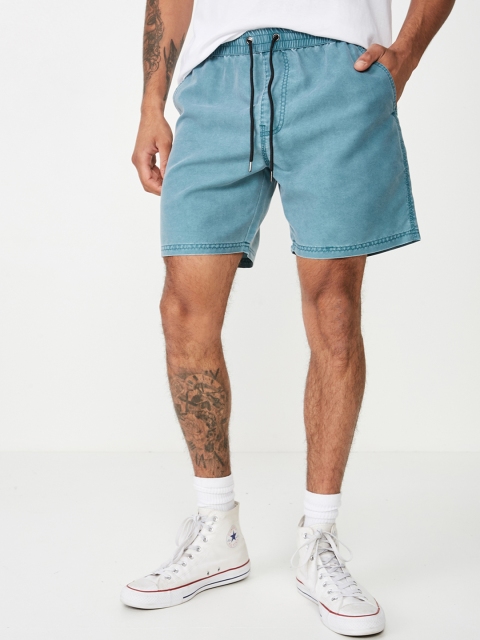 COTTON ON Men Blue Solid Loose Fit Regular Shorts