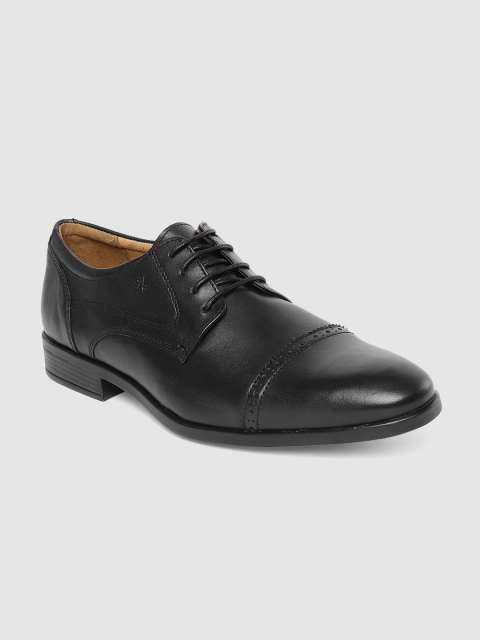 Arrow Men Black Leather Formal Derbys