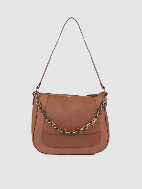 Accessorize Women Tan Solid Shoulder Bag