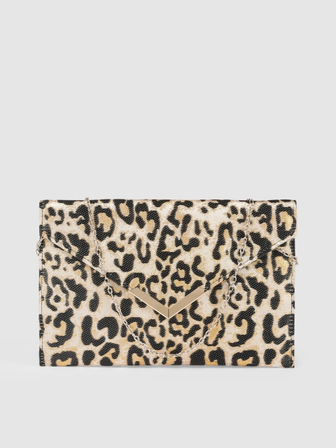 Accessorize Brown & Off-White Printed Sling Bag