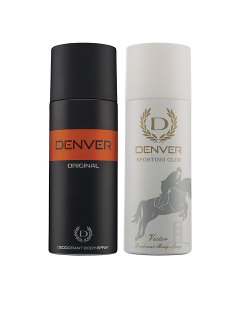 Denver Men Set of 2 Deodorant Body Sprays, Black 
Denver Men Set of 2 Deodorant Body Sprays, Black