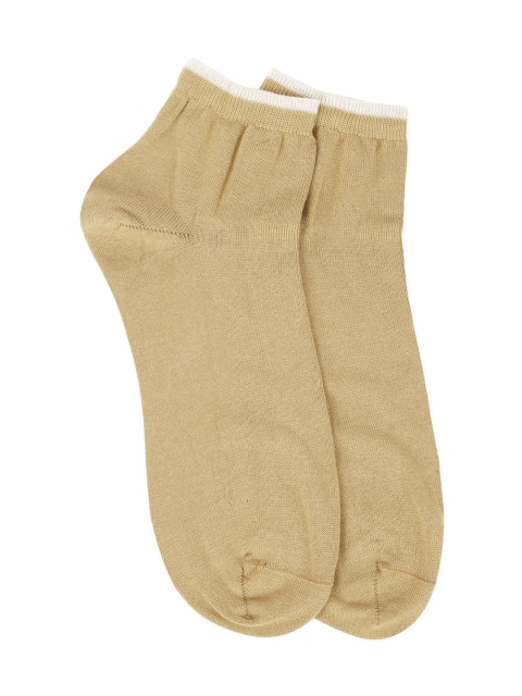 Park Avenue Men Khaki Brown Solid Ankle Length Socks