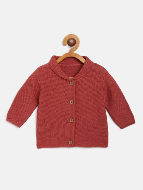 Marks & Spencer Kids Rust Brown Solid Cardigan