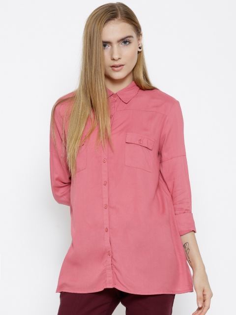 U.S. Polo Assn. Women Pink Solid Casual Shirt
