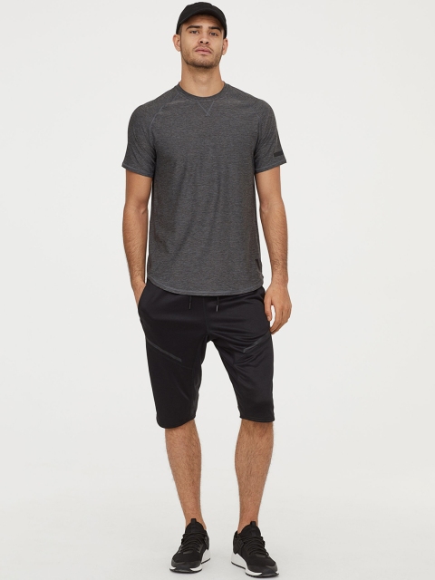H&M Men Black Solid Sports Shorts