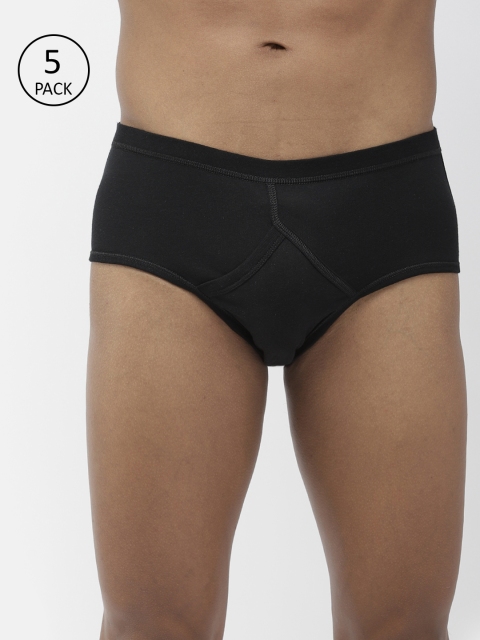 Marks & Spencer Men Black Pack of 5 Solid Briefs T146962V