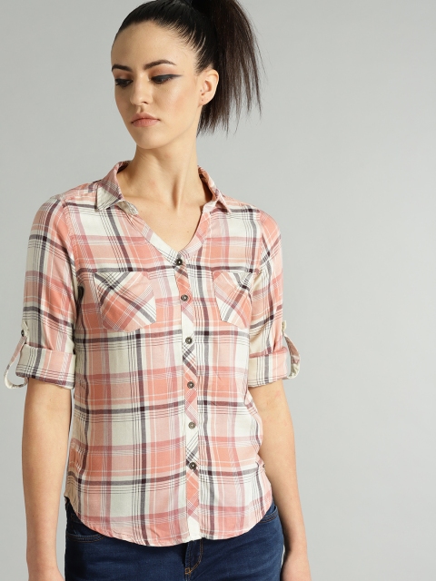 The Roadster Lifestyle Co Women Off-White & Peach-Coloured Regular Fit Checked Casual Shirt
The Roadster Lifestyle Co Women Off-White & Peach-Coloured Regular Fit Checked Casual Shirt