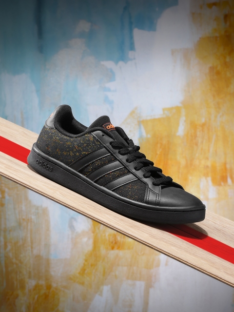 ADIDAS Men Black Grand Court Tennis Shoes