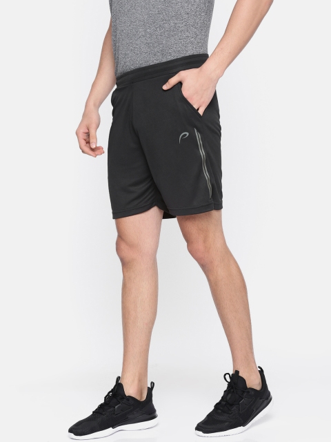Proline Active Men Black Solid Regular Fit Sports Shorts