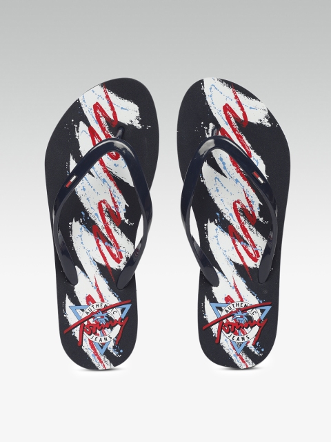 Tommy Hilfiger Women Blue Solid Thong Flip-Flops