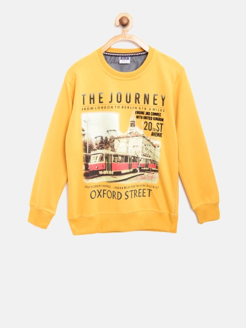 Duke Boys Mustard Yellow Printed Sweatshirt