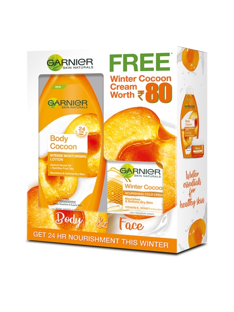 Garnier Pack of 2 Body Cocoon Intense Moisturising Lotion & Cocoon Nourishing Cold Cream, Orange
Garnier Pack of 2 Body Cocoon Intense Moisturising Lotion & Cocoon Nourishing Cold Cream, Orange