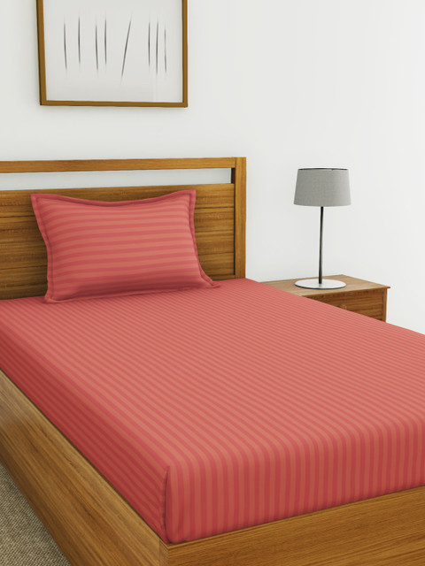 BIANCA Rust Red Self-Striped 210 TC Cotton 1 Single Bedsheet with 1 Pillow Covers
BIANCA Rust Red Self-Striped 210 TC Cotton 1 Single Bedsheet with 1 Pillow Covers