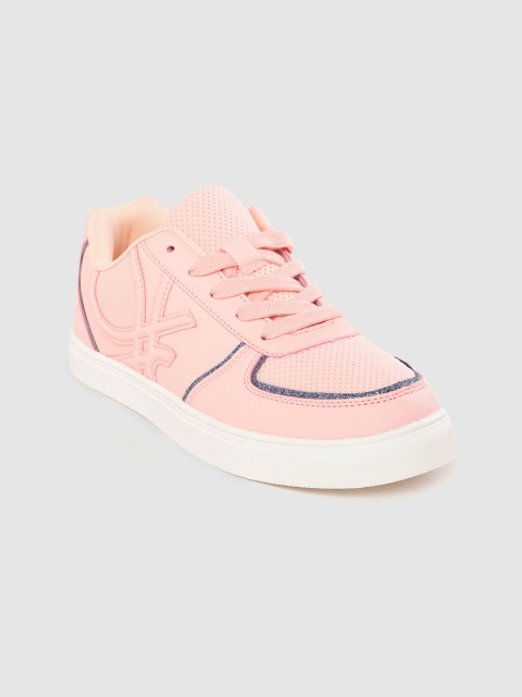 United Colors of Benetton Women Peach-Coloured Sneakers
