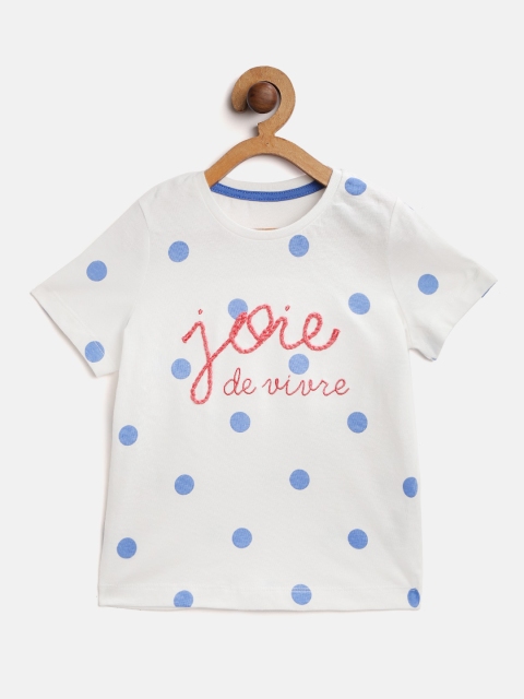Marks & Spencer Girls White & Blue Polka Dots Printed T-shirt with Embroidered Detail
Marks & Spencer Girls White & Blue Polka Dots Printed T-shirt with Embroidered Detail