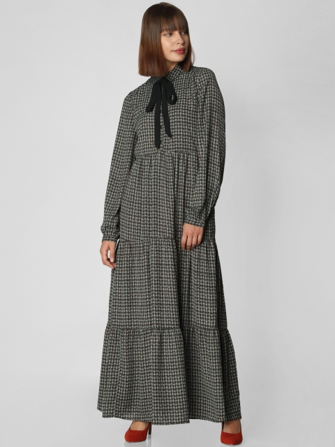 Vero Moda Women Brown & Black Printed Maxi Dress