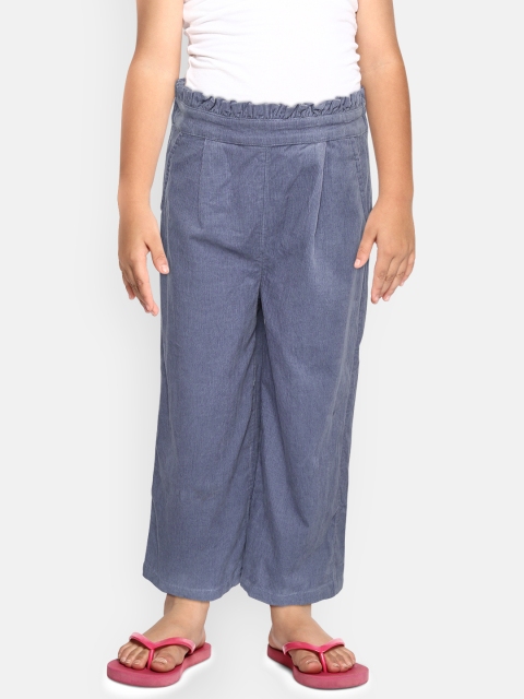 Marks & Spencer Girls Blue Solid Corduroy Culotes