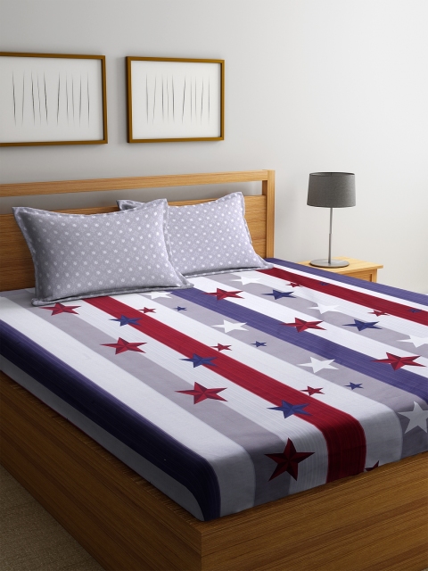 WELHOME Grey & Maroon Geometric 150 TC Microfibre 1 Microfibre Queen Bedsheet with 2 Pillow Covers
WELHOME Grey & Maroon Geometric 150 TC Microfibre 1 Microfibre Queen Bedsheet with 2 Pillow Covers